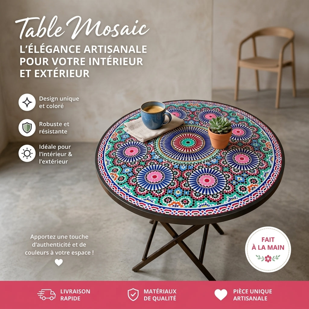 TABLE MOSAÏQUE PLIABLE