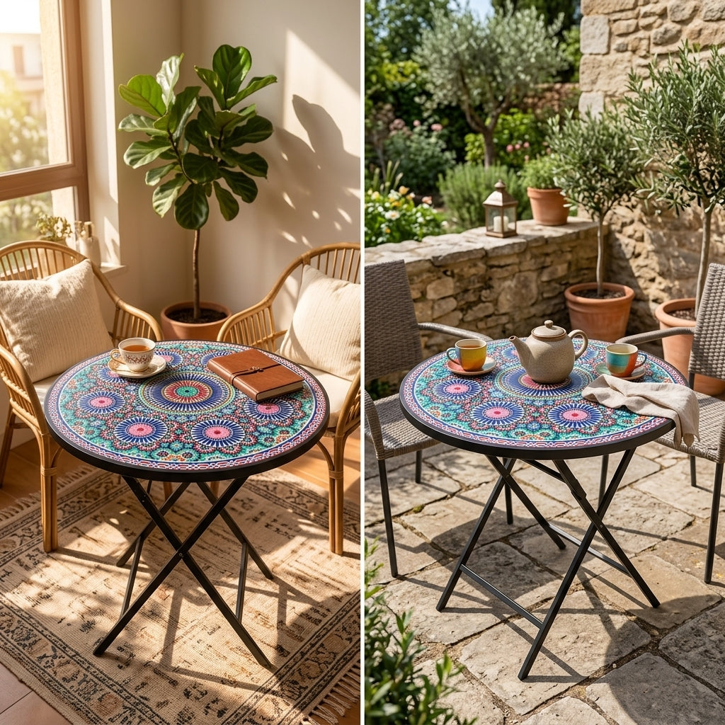 TABLE MOSAÏQUE PLIABLE